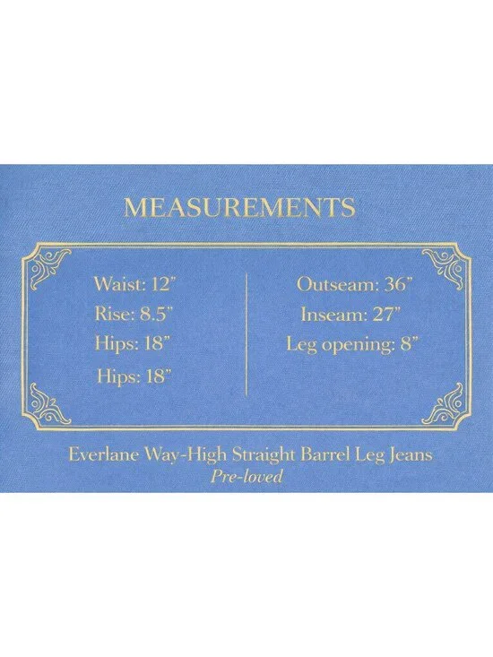 👖 Everlane Way High Straight Barrel Jeans 26R Organic Cotton👖 - Picture 12 of 13